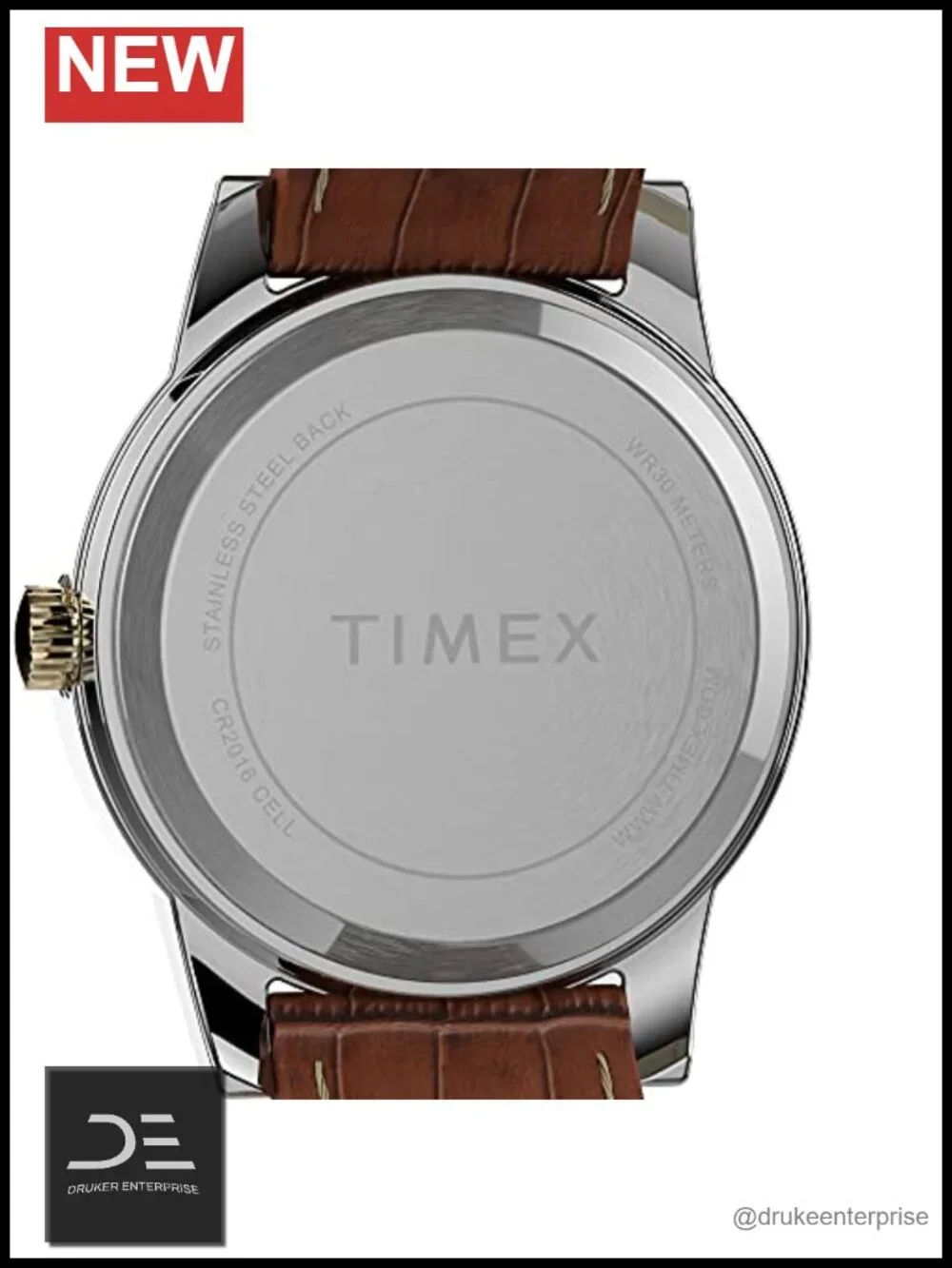 25mm Wrist Watch with Genuine Leather Strap, Quartz Movement, Indiglo Light